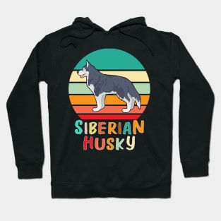 Vintage Retro Siberian Husky Hoodie